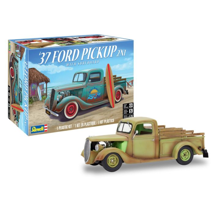 '37 Ford Pickup with Surfboard 2N1 Revell modelbouwpakket
