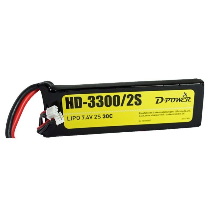 D-Power HD-3300 2S Lipo (7,4V) 30C - XT-60 Stecker