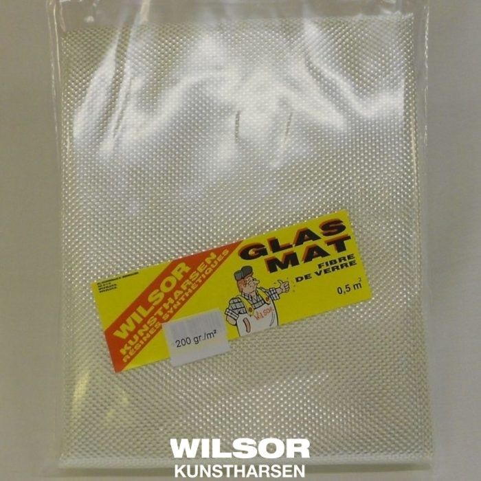 GLASWEEFSEL 200 Gram m2 wapeningsmateriaal voor polyesterhars en epoxy.