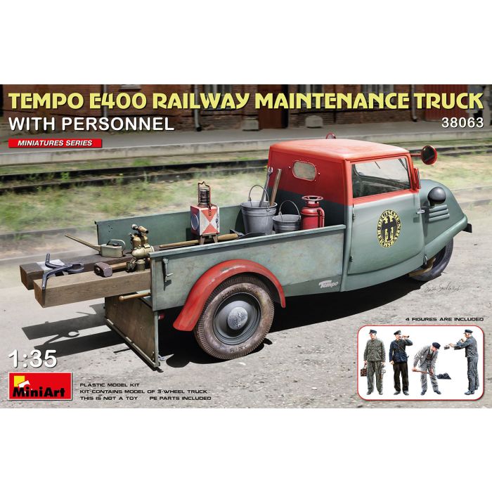 Miniart 1/35 TEMPO E400 RAILWAY MAINTENANCE TRUCK W/PERSON 