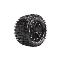 Louise MT-PIONEER REIFEN SOFT AUF 2.8 FELGE SCHWARZ 14MM (2) LOUISE 1/10 MONSTER TRUCK - ARRMA 4X4 V/H