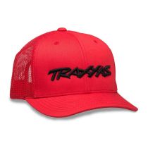 TRAXXAS - TRX1182-RBL - Trucker Cap rot/Logo schwarz, runder Schirm