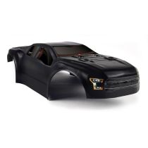 TMT Body ONBREEKBAAR ZWART INCL. STICKER VOOR TRX RUSTLER 4X4