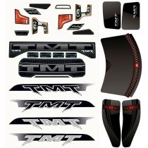 TMT Body ONBREEKBAAR ZWART INCL. STICKER VOOR TRX RUSTLER 4X4