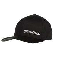 TRAXXAS - TRX1187-BLW-LXL - Flex Cap schwarz/Logo weiß, runder Schirm L/XL