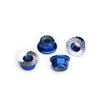 Kragen-Stoppmutter 5mm Alu verzahnt (4) blau