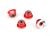 Mutter Alu mit Flansch, serrated (4mm) rot-eloxiert (4)