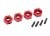 Radmitnehmer 12mm Hex, 6061-T6 Alu rot (4) + Schraub-Pin (4)