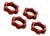 Radmuttern, splined, 17mm, serrated (rot-eloxiert) (4)